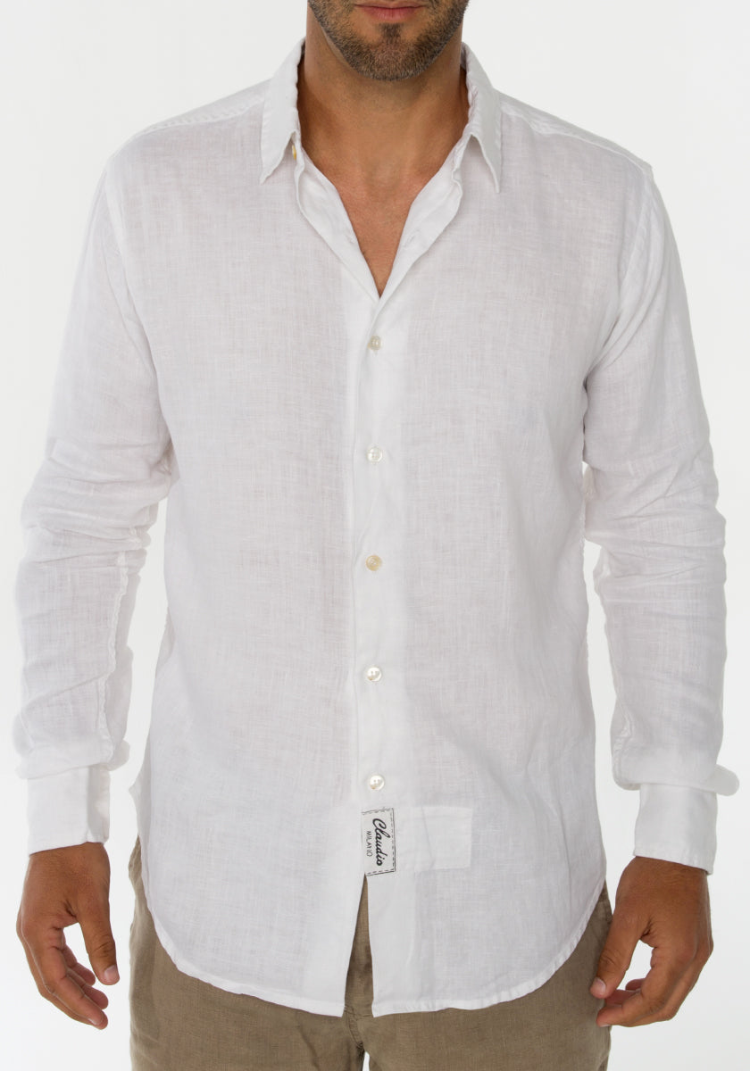 Linen Button Down Long Sleeve Button Down Linen Shirt | Regular Fit – Claudio Milano